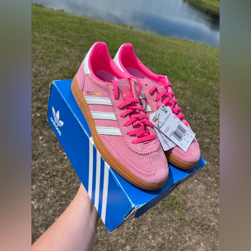 NWT Adidas Handball Spezial Womans Sneaker Size 7 in Pink - Picture 10 of 10